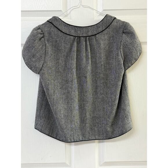 Apt. 9 Black & White Herringbone Button-Front Blouse | Size M - Picture 2 of 4